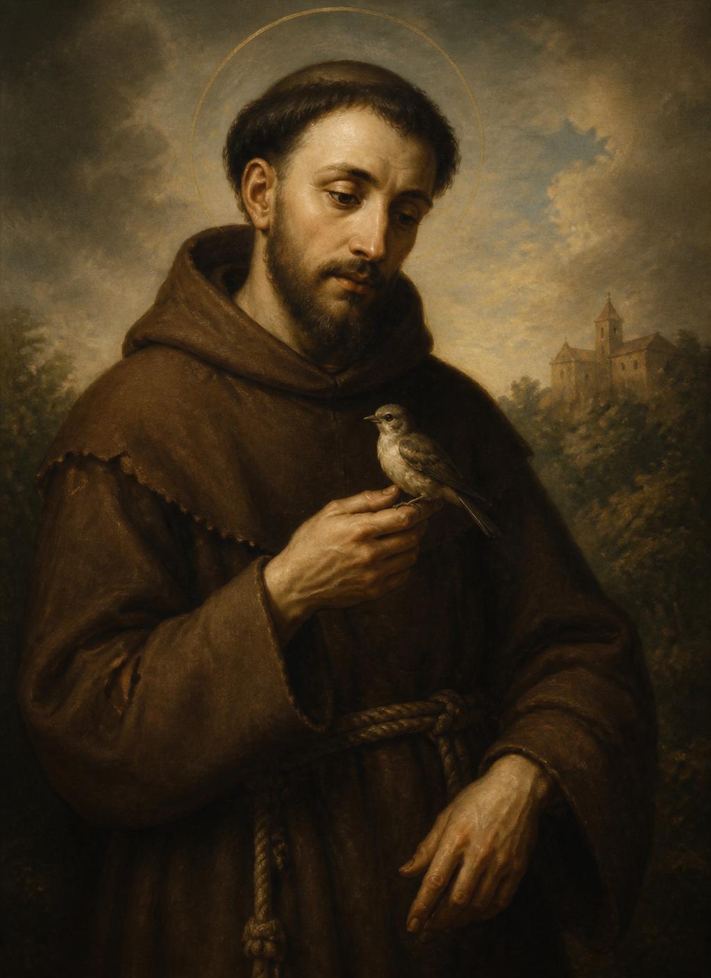 Retrato pictórico de São Francisco de Assis